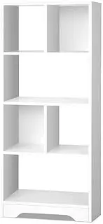 Artiss Bookshelf, 4 Tier Corner Wall Shelves Display Bookcase Bookshelves Cube Storage Unit Home Living Room Bedroom Office Furniture, Anti-Scratch Feet 12mm Particle Board White