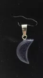 Crescent Moon Stone Pendants Healing Crystal Quartz Chakra Gemstone W/Bails 257