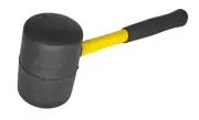 New 24 Ounce Rubber Mallet Hammer Fiberglass Grip Handle 11" inch Length