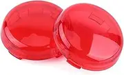Vuzmode 2 pcs Turn Signal Lights Lens Cover for Dyna Softail Sportster 1986-15 Motorcycle Turn Signal Light Lens Cover(red) Motorbike Signal Lamp Shell
