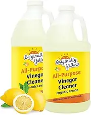 Originally Yellow All-Purpose Cleaning Vinegar for Home Floor Cleaning Solution with Distilled Vinegar | Infused with Organic Lemon | Plant-Based House Cleaning Supplies, 64 Fl Oz (2-Pack)