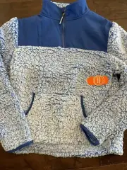 Boys Girls Wonder Nation Sherpa Fleece Blue XL 14-16 Quarter Zip Pullover - NWT