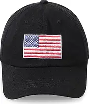 [ACTLATI] Kids Baseball Cap American Flag Hat for Toddler Boys Girls Cute Embroidered Cotton USA Flag Trucker Hats 3-8 Years