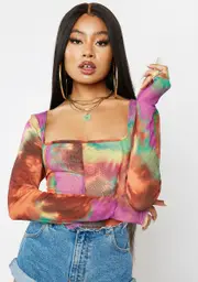 [AFRM] Summer Abstract Kona Tie Dye Top