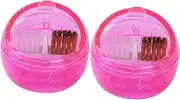 CRILSTYLEO 2pcs Nail Drill Bits Cleaning Brush Case Professional Nail Tool Cleaner Manicure Drill Bit Cleaning Box