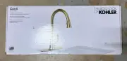 KOHLER Conti Single Handle Pull Down Sprayer Kitchen Faucet Brushed Brass....
