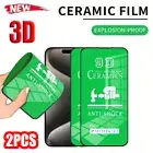 2X Full Coverage Ceramics Screen Protector F iPhone 15 14 13 12 11 Pro XS Max XR