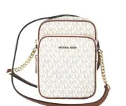 Michael Kors Jet Set Medium Vanilla Chain Leather Crossbody Bag Women Bags