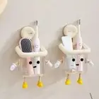 Suction Cup Toothbrush Holder Transparent Bathroom Storage Box