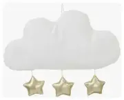 Clouds with Stars Soft Shaped Wall Décor in White by NoJo. 1 Pc - Babies