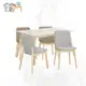 【文創集】 克米莉4尺岩板實木餐桌椅組合(餐椅二色系可選＋一桌四椅組合)