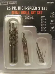 TOOL SHOP 25PC HIGH SPEED STEEL MINI DRILL BIT SET USA SELLER NEW