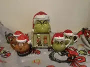 Dr. Seuss The Grinch Canister With 4 Mugs And S&P Shakers
