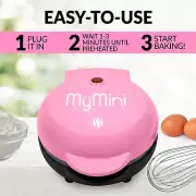 Nostalgia MyMini Heart Waffle Maker, Color PINK - BRAND NEW - FREE SHIPPING!