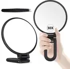 30X Handheld Magnifying Mirror, Double Sided Travel Magnifying Mirror Adjustable