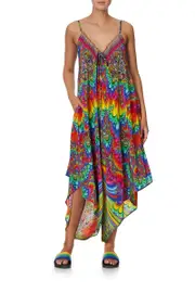 DRAPED JUMPSUIT WITH STRAPS COMING DOWN FROM COSMOS