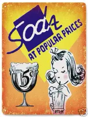 Soda Fountain Metal Sign soft drink great gift diner display Vintage style 180