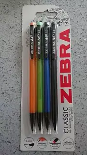 Zebra Classic Mechanical Pencil 0.5mm Refillable With Erase, PACK OF 4 FASTP&P