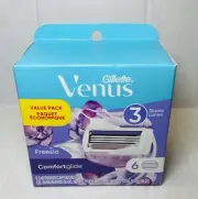 1 Box of Gillette Venus Comfortglide Freesia Razor Cartridges 6 Pack