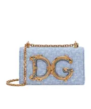 Dolce Gabbana DG Girls Foldover Top Mini Bag One size light blue
