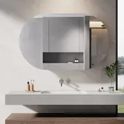 ELEGANT Oval Wall Hung/In-wall White Mirror Cabinet Medicine Shaving Bathroom 1200x750mm