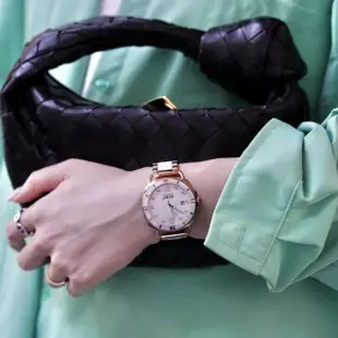 【NATURALLY JOJO】唯美氣質珍珠母貝 陶瓷不鏽鋼手錶-粉x玫瑰金/38mm(JO96988-10R)