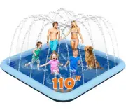110" Splash Pad for Kids Outdoor Sprinkler & Inflatable Pool Extra Large Water