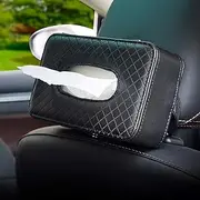 Car Tissue Holder,Mask Holder for Car,PU Leather Backseat Car Kleenex Holder,Wipes Dispenser for Car Visor,Car Tissue Holder Napkin Box,Black