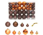 Nnevl Christmas Baubles 100 Pcs Brown 3 / 4 / 6 Cm