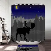 Moon Light Moose Shower Curtain