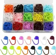 300Pcs Locking Stitch Markers, BetterJonny 15 Colors Knitting Crochet Counter Stitch Needle Clip Knitting Stitch Markers Locking Stitch Marker with Compartment Box for DIY Handicraft Place Buckle Marker