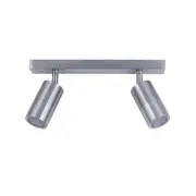 GU10 Exterior Adjustable Head 2 Light Spotlight Titanium IP44 - PG2BART
