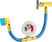 AOZBZ R1234YF AC Refrigerant Charge Hose, Lengthen 80cm/31inch Auto Car AC Recharge Hose Kit with Pressure Gauge 1/2 ACME LH-SS Can Opener Tap Dispensing Valve, Car Air Conditioner Recharge Hose