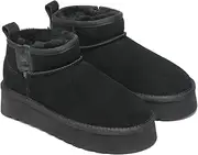 UGG DREAMMERINO Platform Mini UGG Boots Platform Boots Zip Up Chestnut,Platform Boots Women Sheepskin Boots Womens Suede Platform Boots