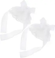 [MOBUTOFU] Luxurious Chiffon Lace Sleeves Elastic Wrist Cuffs Bow for Lolita Wedding Cosplay