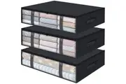 Storage Bags Under bed Storage Containers With Durable Handles-Black