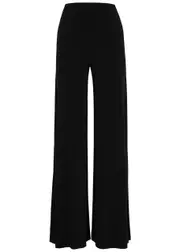 Norma Kamali Elephant Wide-leg Stretch-jersey Trousers - Black - M (UK12 / M) M (UK12 / M)