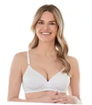 5006238 Patterned Wireless Cotton Bra with Light Padding 34B White