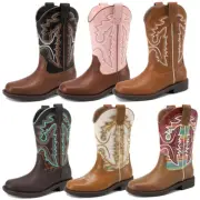 Boys Girls Kids Cowboy Boots Western Boots Square Toe Riding Boots Cowgirl Boots