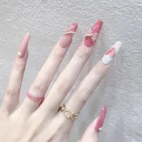 在飛比找蝦皮購物優惠-24 件裝 Love Bow on Nails Full C