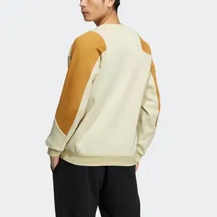 Adidas TH ENG Crew HN9023 男 長袖上衣 大學T 運動 休閒 內刷毛 保暖 穿搭 亞洲版 黃