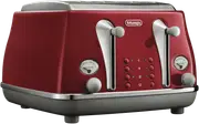 DeLonghi Icona Capitals 4 Slice Toaster Tokyo Red