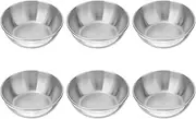 [Operitacx] 6Pcs Stainless Steel Metal Bowl Steel Plates Mini Stainless Steel Bowls Sauce Dishes, Round