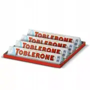 4 X 100g TOBLERONE SWISS White Chocolate Almond Nugat & Honey ( 4x 3.5 oz.)