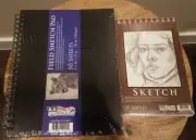 Set of 2- U.S. Art Supply Books: Field Sketch Pad (70lb) & Sketch book(90lb)