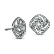 0.38 CT. T.W. Diamond Swirl Stud Earrings in 14K White Gold