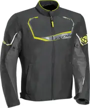 Ixon Challenge Motorcycle Textile Jacket, black-grey-yellow, Size S for Men Black Grey Yellow