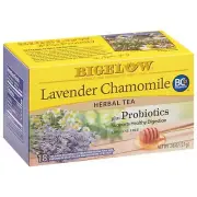 Bigelow Lavender Chamomile Probiotic Tea Bags Pack of 6 18 Count Herbal Tea