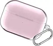 [USTIYA] Case for Apple AirPods Pro Cover, Airpods Pro Case Clear Shock-Absorption Transparent TPU Thickening (Pink)