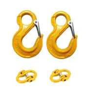 OZNALA 2X 8mm Hammer Lock Hammerlock Eye Sling Hook Safety Chain Link Connectors Caravan Trailer connecting Extend 1.12T Hoist Winch Tow